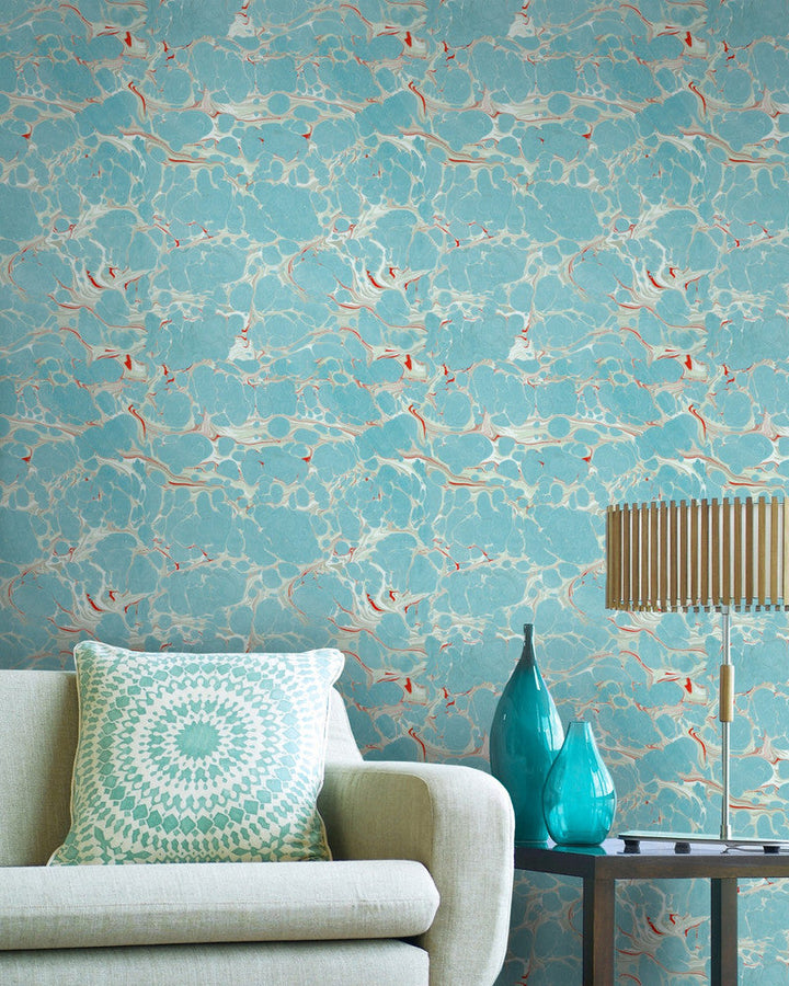 Marbled Topaz Wallpaper by Mind the Gap Designer Wallpaper THE WALLPAPER COLLECTABLES Textured Matte Made in Europe Paste the wall 3 rolls x 20.5 x 3.25 yards - Swanky Fabrics -