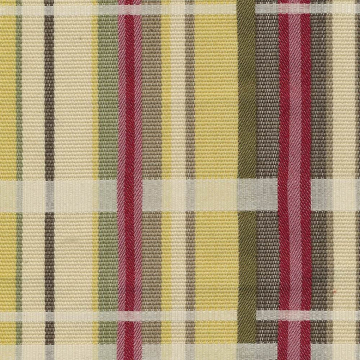 Marconi Plaid Berry Limeade by Kasmir Fabric 1397 86% Cotton 14% Rayon USA 36,000 Wyzenbeek Double Rubs Horizontal: 6 6/8 inches and Vertical: 6 7/8 inches 54 - 55 - Fabric Carolina -
