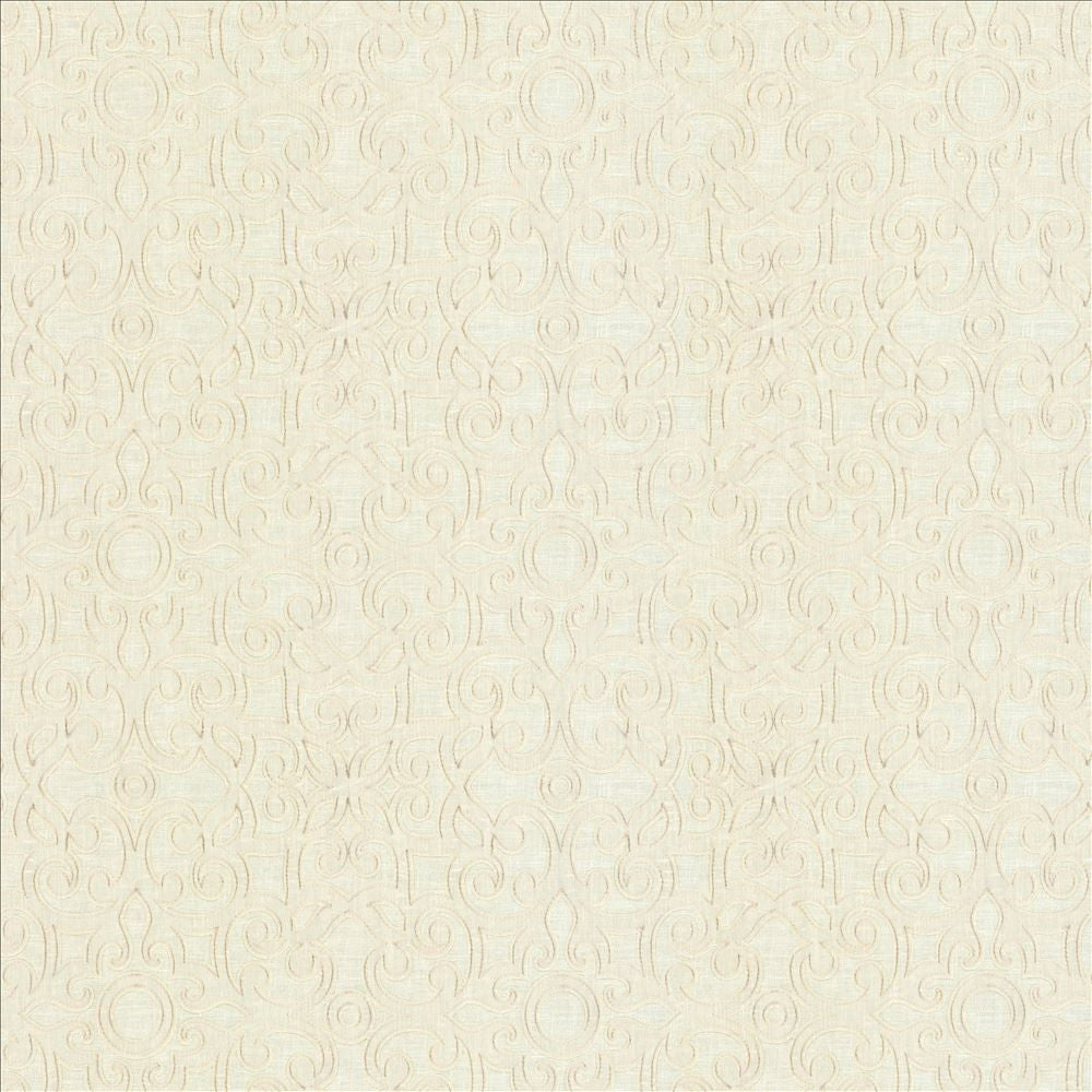 Marvelous Scroll Ivory by Kasmir Fabric 5111 70% Polyester 30% Cotton INDIA Not Tested Horizontal: 10 inches and Vertical: 9 inches 51 - 56 - Fabric Carolina -