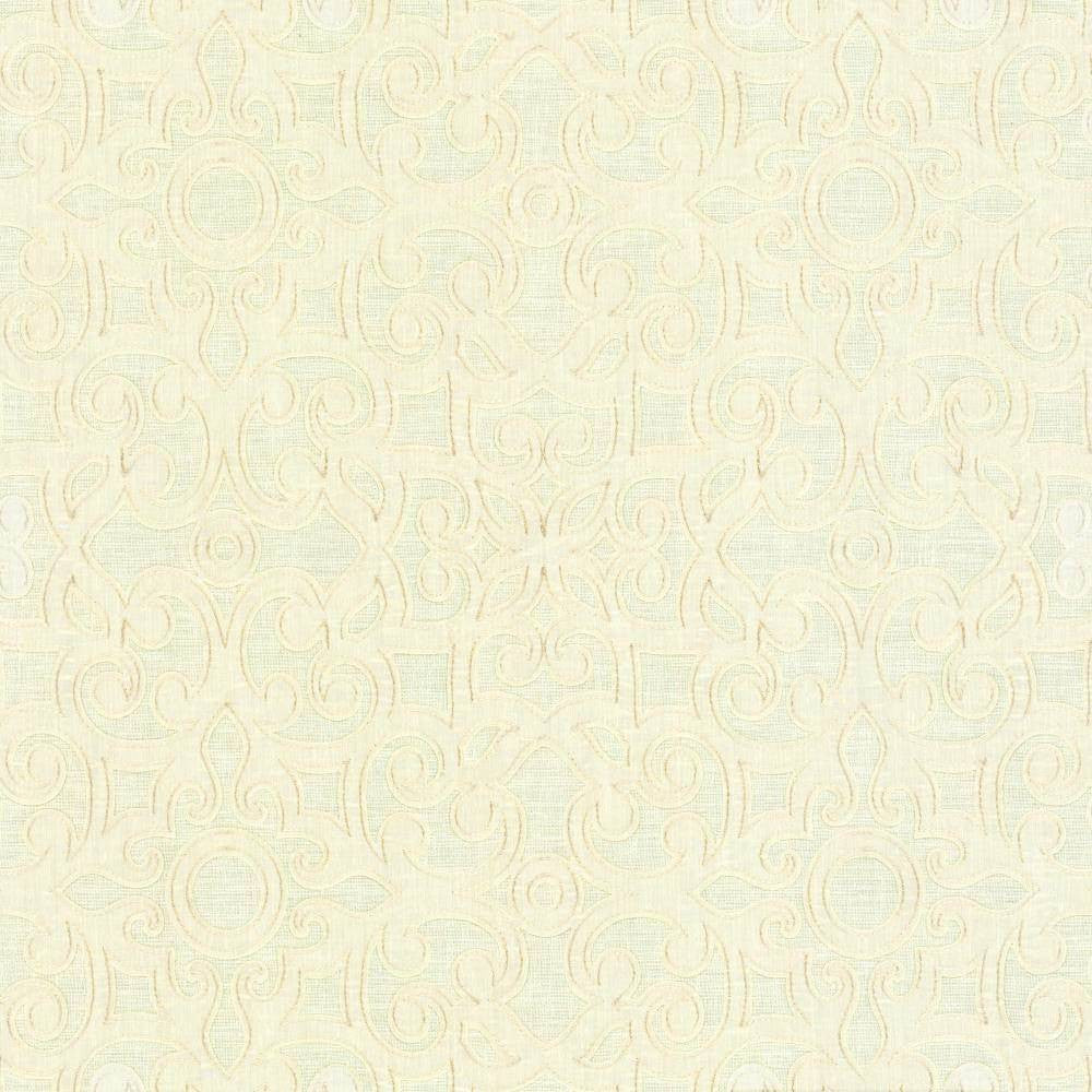Marvelous Scroll Ivory by Kasmir Fabric 5111 INDIA Not Tested H: 10 inches, V:9 inches 54 - 56 - Fabric Carolina - Kasmir