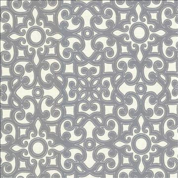 Marvelous Scroll Pewter by Kasmir Fabric 5113 70% Polyester 30% Cotton INDIA Not Tested H: 10 inches, V: 9 inches 54 - 56 - Fabric Carolina - Kasmir