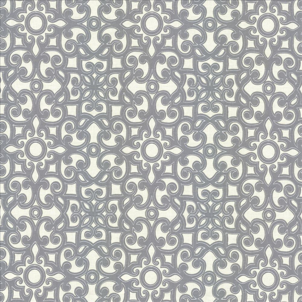 Marvelous Scroll Pewter by Kasmir Fabric 5113 70% Polyester
30% Cotton
 INDIA Not Tested </p><p>Repeat: Horizontal: 10 inches and Vertical: 9 inches 51 - Fabric Carolina -