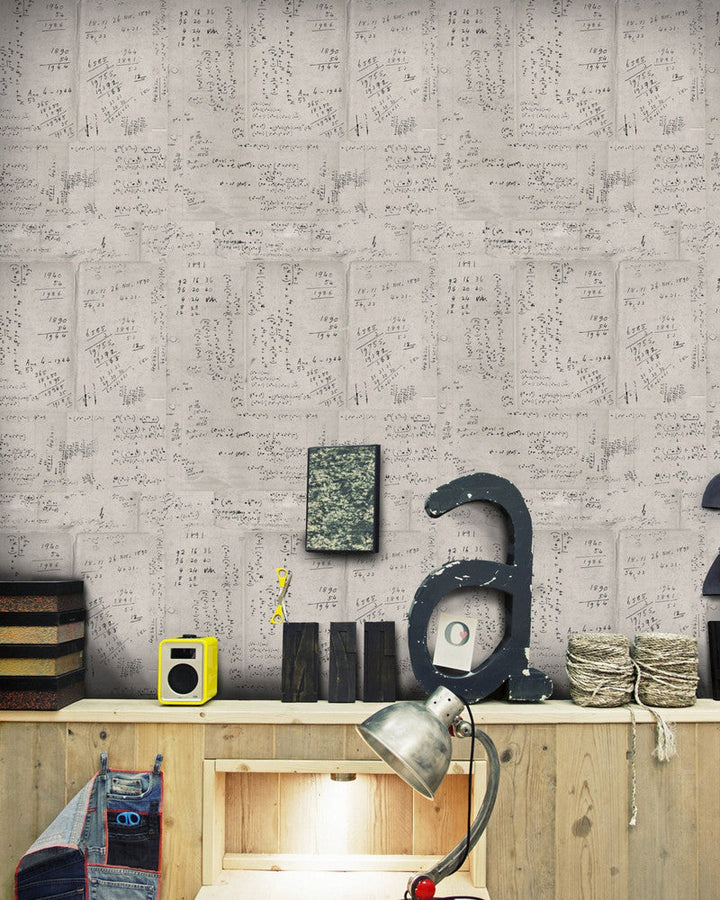 Math Neutral Premium Wallpaper by Mind the Gap Designer Wallpaper WALLPAPER DESIGNER COLLECTION Non-woven Made in Europe Paste the wall 3 rolls x 20.5 x 3.25 yards - Swanky Fabrics -