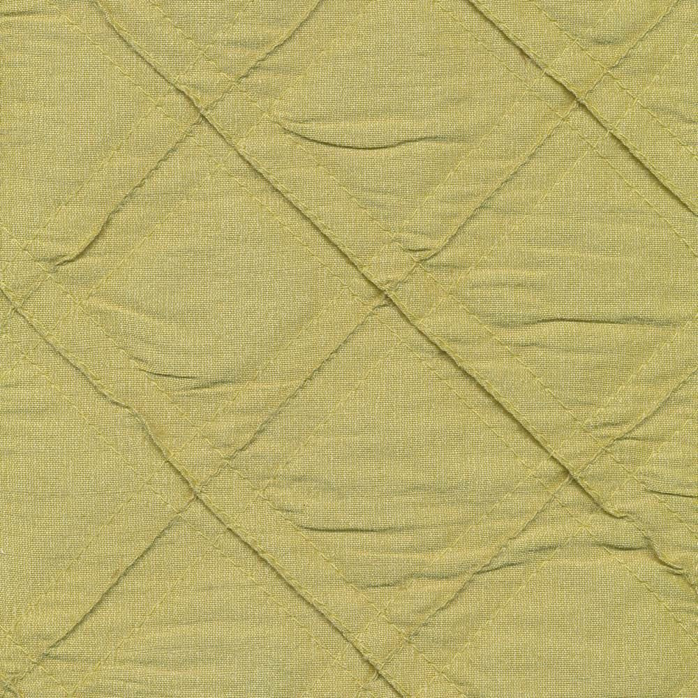 Mckendrick Quilt Pistachio by Kasmir Fabric 1398 70% Polyester 25% Cotton 5% Viscose INDIA Not Tested Horizontal: 2 6/8 inches and Vertical: 2 6/8 inches 52 - 53 - Fabric Carolina -
