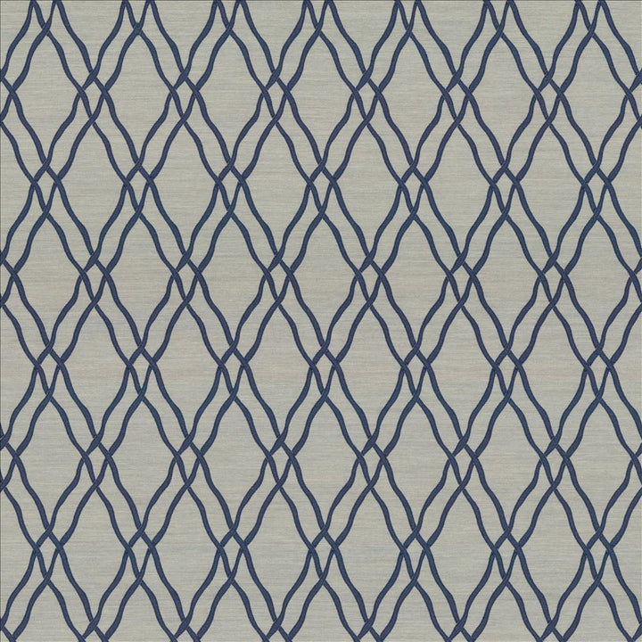 Meander Trellis Azure by Kasmir Fabric 5072 100% Polyester CHINA 15,000 Wyzenbeek Double Rubs Horizontal: 3 4/8 inches and Vertical: 7 6/8 inches 56 - 57 - Fabric Carolina -