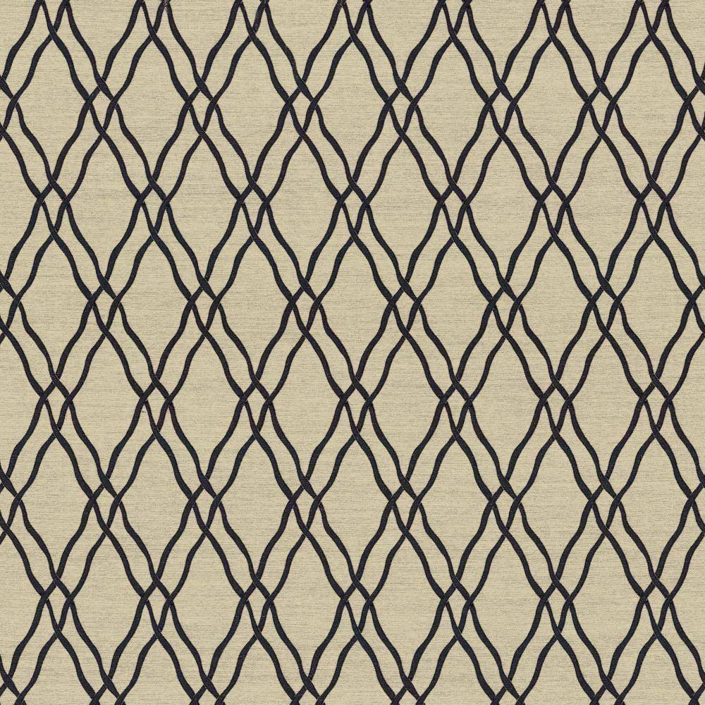 Meander Trellis Black by Kasmir Fabric 5067 CHINA 15,000 Wyzenbeek Double Rubs H: 3 4/8 inches, V:7 6/8 inches 56 - 57 - Fabric Carolina - Kasmir