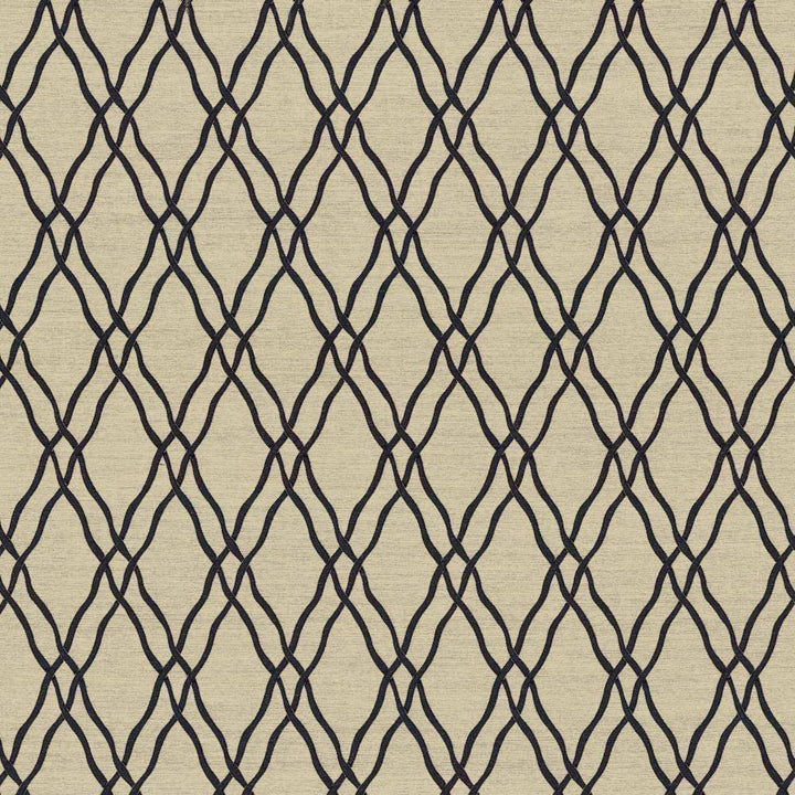 Meander Trellis Black by Kasmir Fabric 5067 CHINA 15,000 Wyzenbeek Double Rubs H: 3 4/8 inches, V:7 6/8 inches 56 - 57 - Fabric Carolina - Kasmir