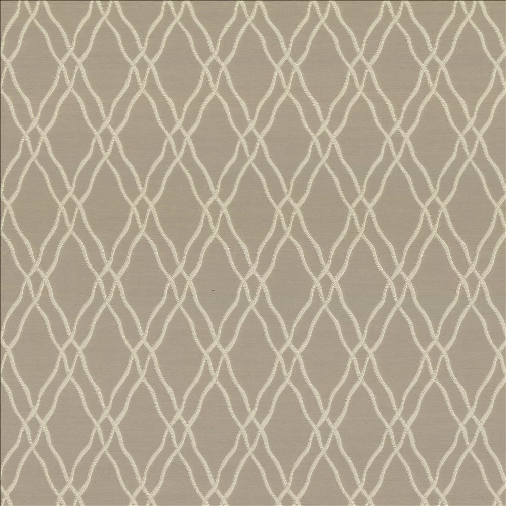 Meander Trellis Flax by Kasmir Fabric 5066 100% Polyester
 CHINA 15,000 Wyzenbeek Double Rubs Horizontal: 3 4/8 inches and Vertical: 7 6/8 inches 56 - Fabric Carolina -