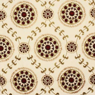 Medallion Ivory 4482911004 by Carole Fabric Exclusive Exotic Gems 100% Cotton China H: 11"V, 15-3/4"H  54" Minimum (See sample for specifics) - Fabric Carolina - Carole Exclusive
