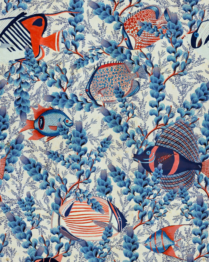 Aquarium Wallpaper by Mind the Gap Designer Wallpaper SUNDANCE VILLA Textured Matte Made in Europe Paste the wall 3 rolls x 20.5 x 3.25 yards - Swanky Fabrics -