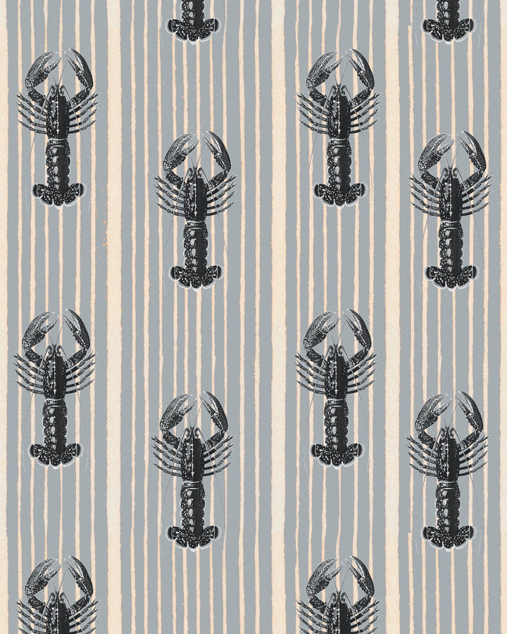 MEDITERRANEAN LOBSTERS Light Grey Wallpaper (WP30063) by Mind The Gap | WP30063 | SUNDANCE VILLA | 1 roll x 20.5 x 393.7 in | 0.52m / 20.5in | 10m / 393.7in | 5.20mp | 52cm / 20.5in | Grey, White | Satin Matte | Paste the wall | 1-roll in a box | Fabric Carolina | https://www.fabriccarolina.com/