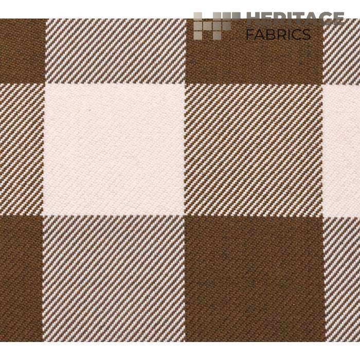Metro Check Chocolate by Heritage Fabric - 100% Cotton India 30,000 Horizontal: 6.75" and Vertical: 6.75" 54" - Fabric Carolina -
