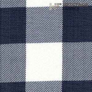Metro Check Indigo by Roth & Tompkins Fabric