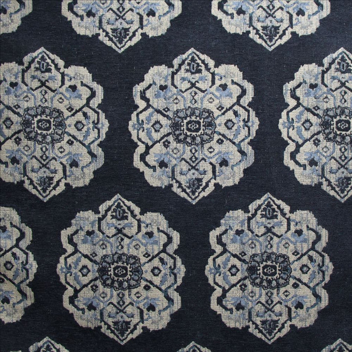 Mikasa Prussian  by Kasmir Fabric 1477 100% Polyester  CHINA  </p><p>Repeat: Horizontal: 14 4/8 inches and Vertical: 28 4/8 inches 58  - Fabric Carolina -