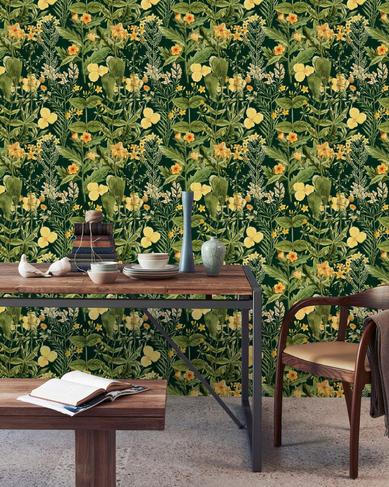 Mimulus Anthracite Wallpaper by Mind the Gap Designer Wallpaper THE WALLPAPER COLLECTABLES Textured Matte Made in Europe Paste the wall 3 rolls x 20.5 x 3.25 yards - Swanky Fabrics -