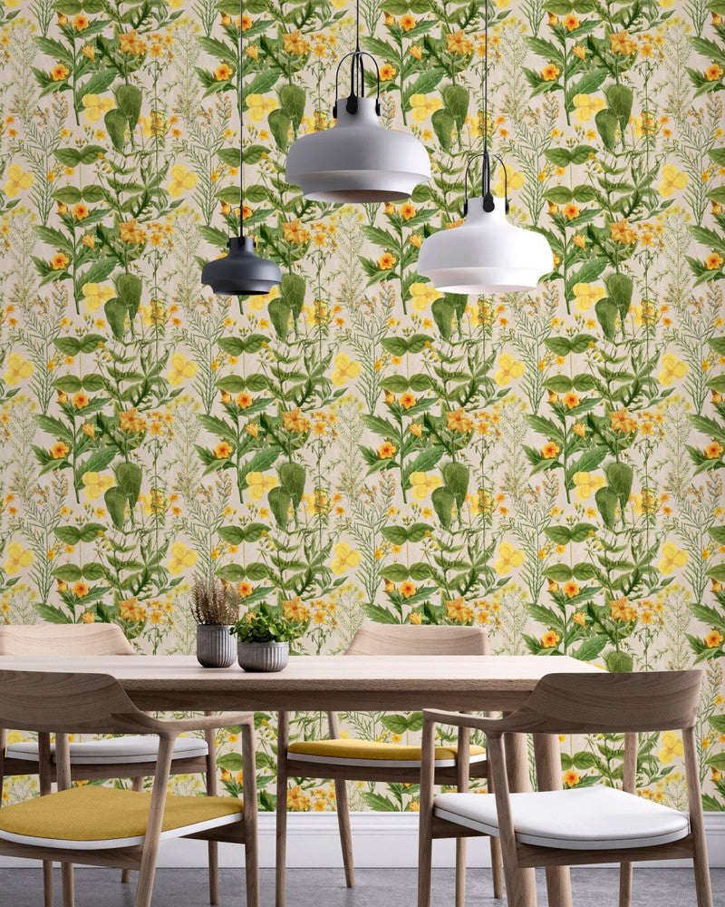 Mimulus Wallpaper by Mind the Gap Designer Wallpaper THE WALLPAPER COLLECTABLES Textured Matte Made in Europe Paste the wall 3 rolls x 20.5 x 3.25 yards - Swanky Fabrics -