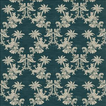 Ming Garden Prussian by Kasmir Fabric 1436 66% Rayon 34% Polyester USA 42,000 Wyzenbeek Double Rubs H: 27 inches, V: 26 6/8 inches 55 - 56 - Fabric Carolina - Kasmir
