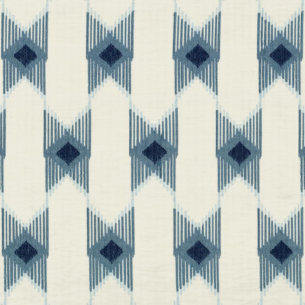 Minnetonka Blue by Kasmir Fabric 1463 80% Cotton
20% Rayon
 INDIA </p><p>Repeat: Horizontal: 6 5/8 inches and Vertical: 15 2/8 inches 52 - Fabric Carolina -