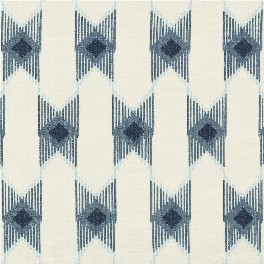 Minnetonka Blue by Kasmir Fabric 1463 80% Cotton
20% Rayon
 INDIA </p><p>Repeat: Horizontal: 6 5/8 inches and Vertical: 15 2/8 inches 54 - Fabric Carolina -