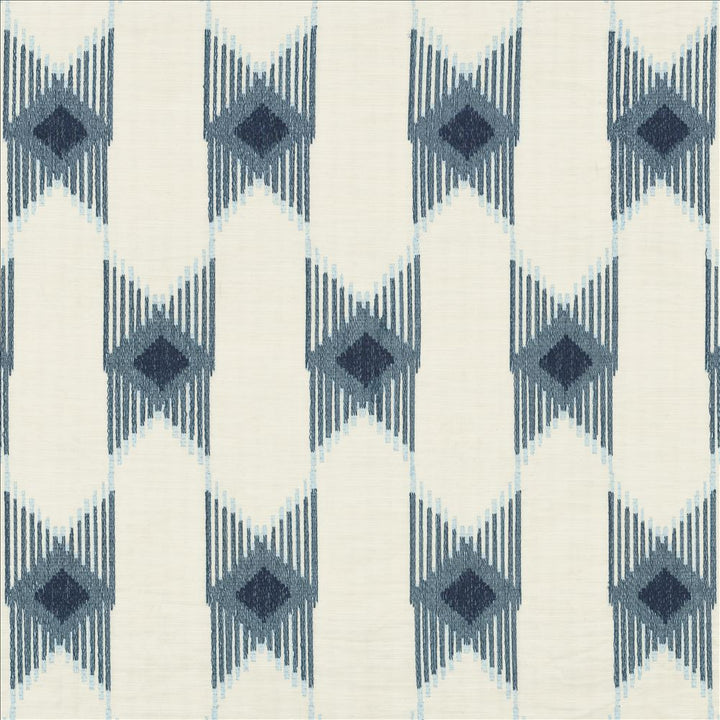 Minnetonka Blue by Kasmir Fabric 1463 80% Cotton
20% Rayon
 INDIA </p><p>Repeat: Horizontal: 6 5/8 inches and Vertical: 15 2/8 inches 54 - Fabric Carolina -