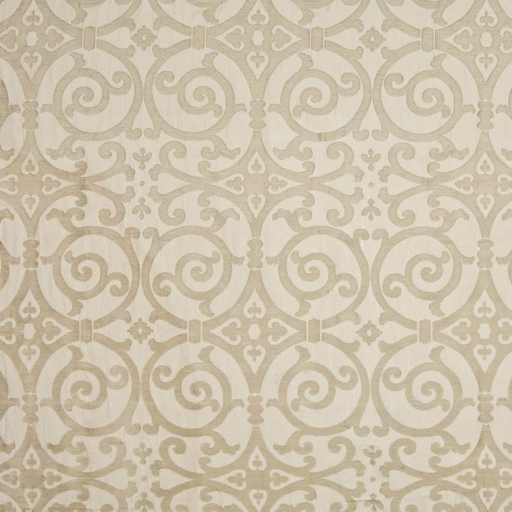 Modern Scroll Alabaster by Kasmir Fabric 1386 68% Polyester
32% Rayon
 CHINA </p><p>Repeat: Horizontal: 14 4/8 inches and Vertical: 18 4/8 inches 54 - Fabric Carolina -