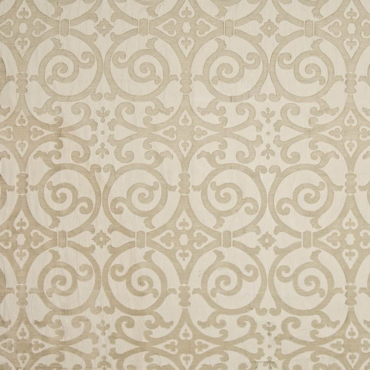 Modern Scroll Alabaster by Kasmir Fabric 1386 68% Polyester
32% Rayon
 CHINA </p><p>Repeat: Horizontal: 14 4/8 inches and Vertical: 18 4/8 inches 54 - Fabric Carolina -