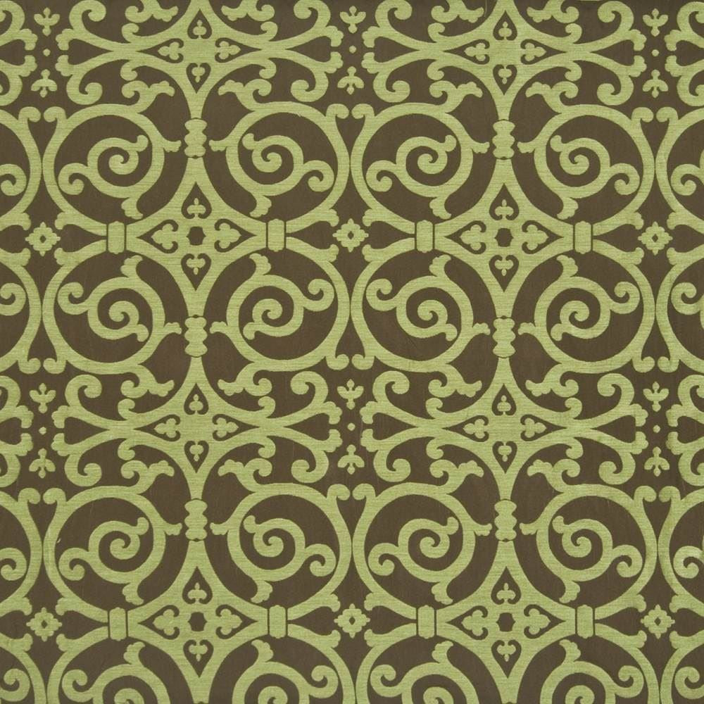 Modern Scroll Chartreuse by Kasmir Fabric 1388 68% Polyester
32% Rayon
 CHINA 15,000 Wyzenbeek Double Rubs Horizontal: 14 4/8 inches and Vertical: 18 4/8 inches 54 - Fabric Carolina -