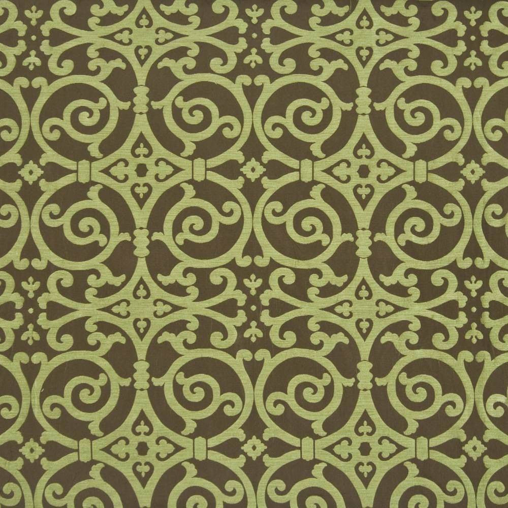 Modern Scroll Chartreuse by Kasmir Fabric 1388 CHINA 15,000 Wyzenbeek Double Rubs H: 14 4/8 inches, V:18 4/8 inches 54 - Fabric Carolina - Kasmir