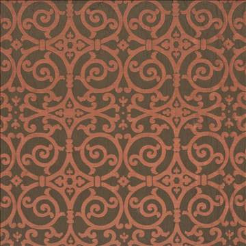 Modern Scroll Tangerine by Kasmir Fabric 1386 68% Polyester 32% Rayon CHINA 15,000 Wyzenbeek Double Rubs H: 14 4/8 inches, V: 18 4/8 inches 54 - Fabric Carolina - Kasmir