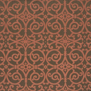 Modern Scroll Tangerine by Kasmir Fabric