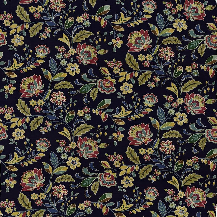 Mon Ami Midnight by Kasmir Fabric 5065 100% Cotton
 PAKISTAN 15,000 Wyzenbeek Double Rubs Horizontal: 54.00 inches and Vertical: 25 2/8 inches 54 - Fabric Carolina -