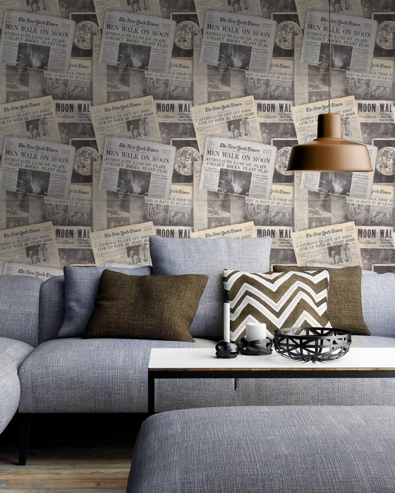 Moonwalker Premium Wallpaper by Mind the Gap Designer Wallpaper WALLPAPER DESIGNER COLLECTION Non-woven Made in Europe Paste the wall 3 rolls x 20.5 x 3.25 yards - Swanky Fabrics -