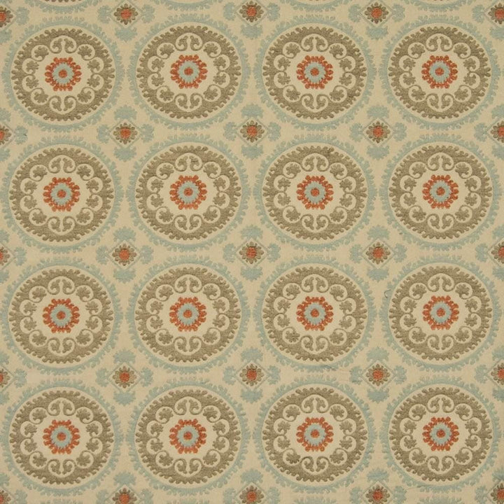Moroccan Fantasy Sahara by Kasmir Fabric 1387 72% Rayon
28% Polyester
 CHINA 15,000 Wyzenbeek Double Rubs </p><p>Repeat: Horizontal: 7 4/8 inches and Vertical: 7 inches 54 - Fabric Carolina -