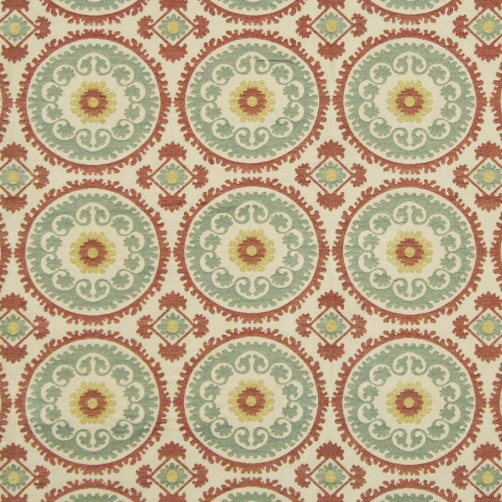Moroccan Fantasy Tangerine by Kasmir Fabric 1388 CHINA 15,000 Wyzenbeek Double Rubs H: 7 4/8 inches, V:7 inches 54 - Fabric Carolina - Kasmir