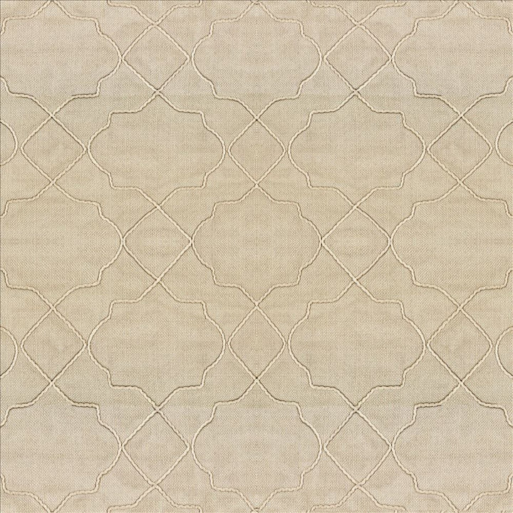 Moroccan Trellis Natural by Kasmir Fabric 5111 100% Polyester
 CHINA Not Tested </p><p>Repeat: Horizontal: 7 4/8 inches and Vertical: 8 inches 57 - Fabric Carolina -