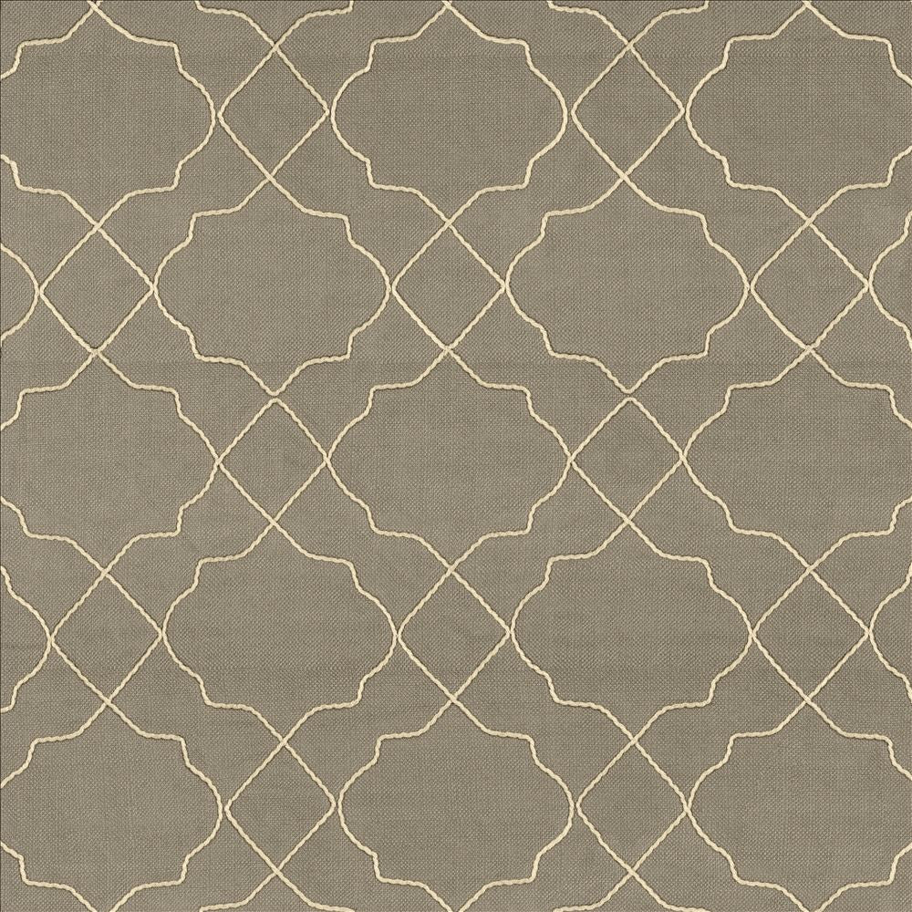 Moroccan Trellis Silver Cloud by Kasmir Fabric 5111 100% Polyester
 CHINA </p><p>Repeat: Horizontal: 7 4/8 inches and Vertical: 8 inches 57 - 59 - Fabric Carolina -