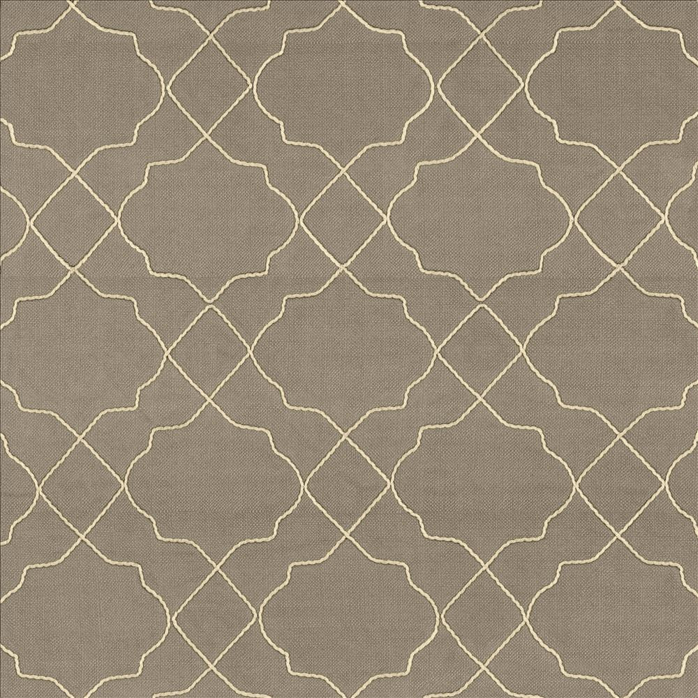 Moroccan Trellis Silver Cloud by Kasmir Fabric 5111 100% Polyester
 CHINA Not Tested </p><p>Repeat: Horizontal: 7 4/8 inches and Vertical: 8 inches 57 - Fabric Carolina -