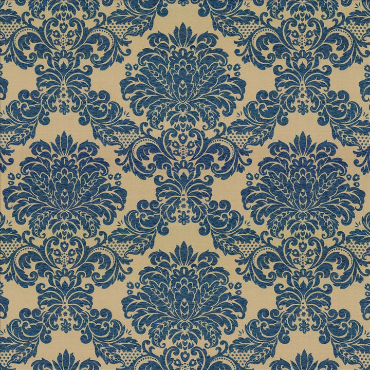 Mosler Prussian by Kasmir Fabric 8001 75% Polyester
25% Rayon
 CHINA </p><p>Repeat: Horizontal: 29 inches and Vertical: 29 inches 54 - 56 - Fabric Carolina -