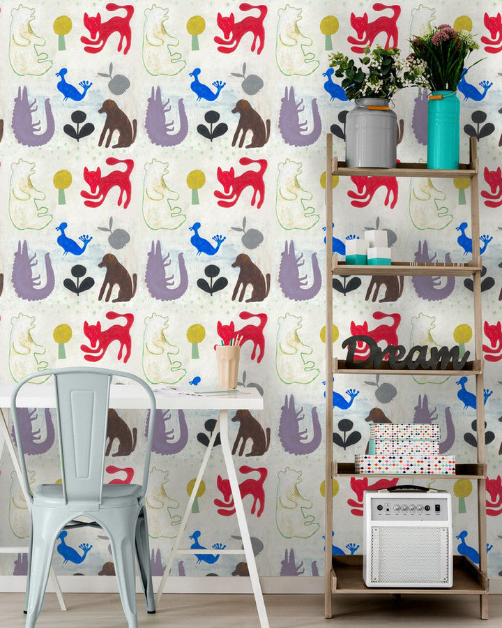 Mr Boyd’S Animals by Mind the Gap Designer Wallpaper THE SUGARBOO COLLECTION Non-woven Made in Europe Paste the wall 3 rolls x 20.5 x 3.25 yards - Swanky Fabrics -