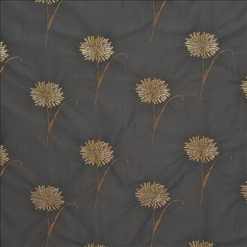 Mums The Word Ebony by Kasmir Fabric 1403 100% Polyester CHINA Not Tested H: 15 2/8 inches, V: 15 inches 60 - 62 - Fabric Carolina - Kasmir
