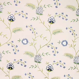 My Girl Summer 4847911000 by Carole Fabric Exclusive Deja Blue 80% Cotton, 20% Viscose Rayon India H: 15 1/2"V, 12 1/2"H  51" Minimum (See sample for specifics) - Fabric Carolina - Carole Exclusive