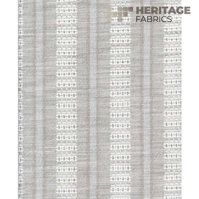 Mykonos Stone by Heritage Fabric - 100% Polyester India Horizontal: 3 and Vertical: 0.5 54" - Fabric Carolina -