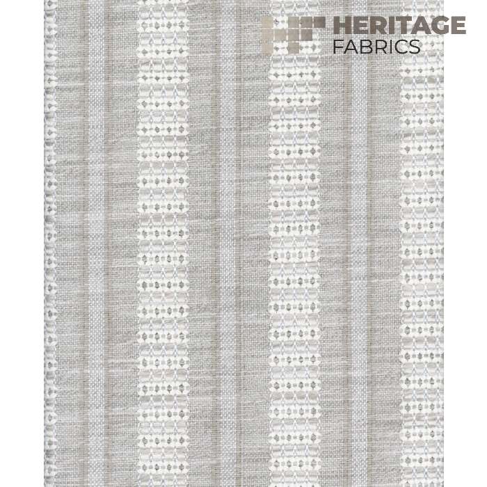 Mykonos Stone by Heritage Fabric - 100% Polyester India Horizontal: 3 and Vertical: 0.5 54" - Fabric Carolina -