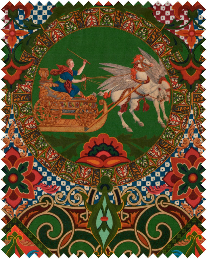 MYTHOLOGY Velvet (FB00123) by Mind The Gap | FB00123 | LA DOLCE VITA | Blue, Green, Orange, Red, White, Yellow, Gold | Fabric Carolina | https://www.fabriccarolina.com/
