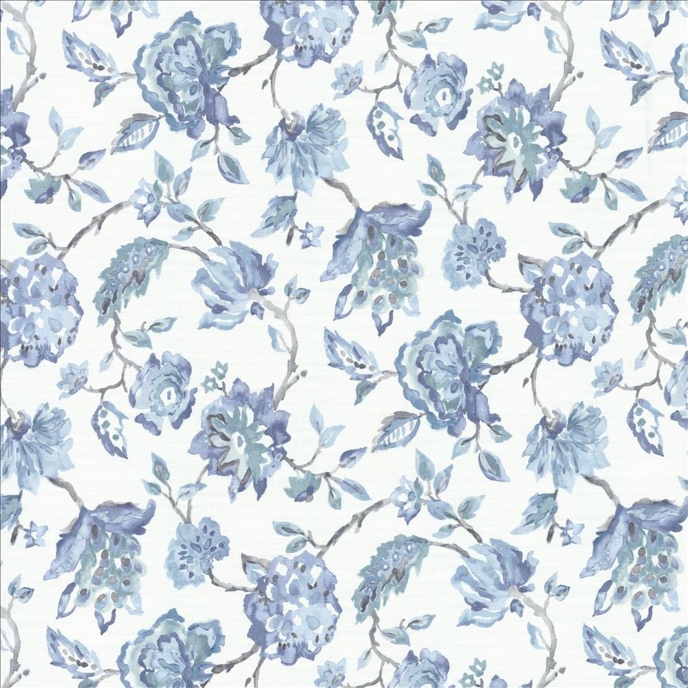 Nagari Delphinium  by Kasmir Fabric 1477 97% Cotton 3% Linen  PAKISTAN  </p><p>Repeat: Horizontal: 28 4/8 inches and Vertical: 26 2/8 inches 54  - Fabric Carolina -