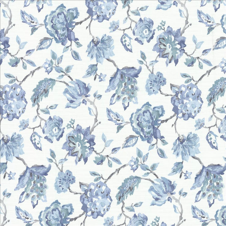 Nagari Delphinium  by Kasmir Fabric 1477 97% Cotton 3% Linen  PAKISTAN  </p><p>Repeat: Horizontal: 28 4/8 inches and Vertical: 26 2/8 inches 54  - Fabric Carolina -