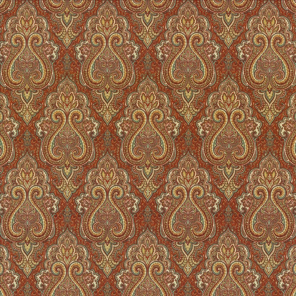 Nagina Cayenne by Kasmir Fabric 5121 100% Cotton UAE 30,000 Wyzenbeek Double Rubs Horizontal: 9 inches and Vertical: 17 4/8 inches 54 - 55 - Fabric Carolina -