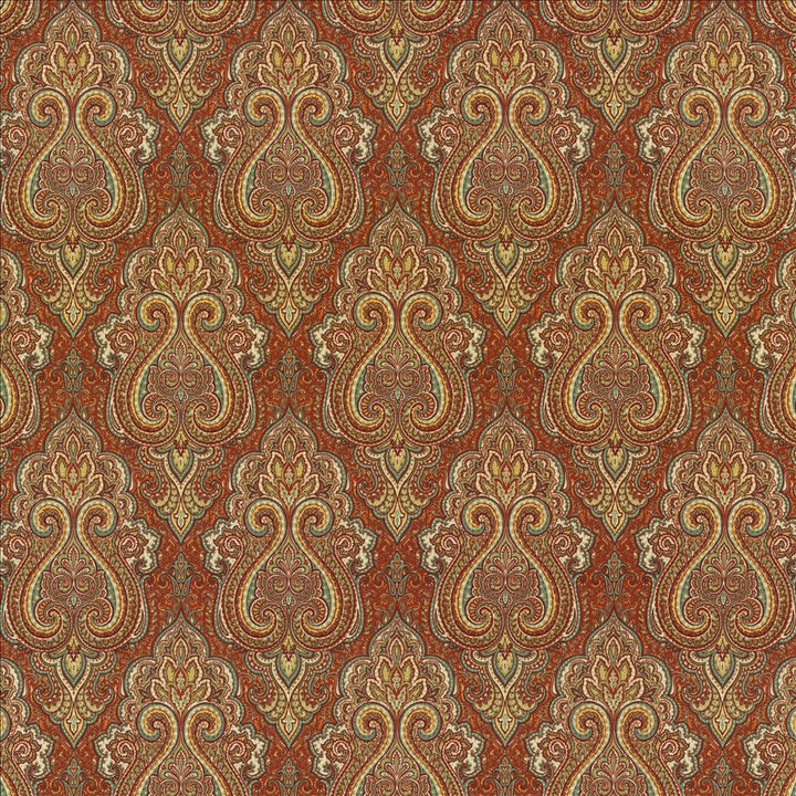 Nagina Cayenne by Kasmir Fabric 5121 100% Cotton UAE 30,000 Wyzenbeek Double Rubs Horizontal: 9 inches and Vertical: 17 4/8 inches 54 - 55 - Fabric Carolina -
