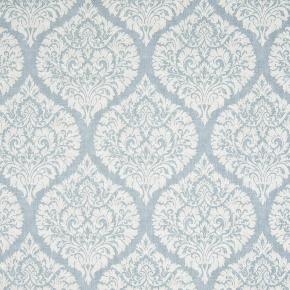 Natchez Damask Splash by Kasmir Fabric 1388 SPAIN 50,000 Wyzenbeek Double Rubs H: 13 4/8 inches, V:17 4/8 inches 54 - 56 - Fabric Carolina - Kasmir
