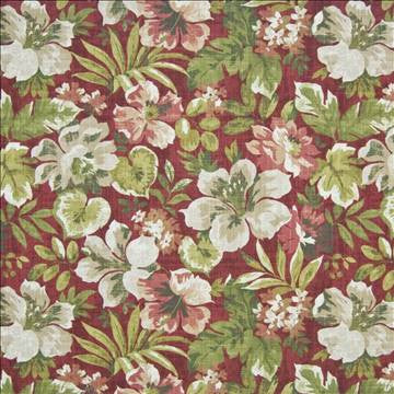 Natchez Garden Scarlet by Kasmir Fabric 1387 100% Cotton SPAIN 50,000 Wyzenbeek Double Rubs H: 27 inches, V: 25 2/8 inches 54 - 56 - Fabric Carolina - Kasmir